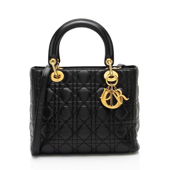 Dior Handbags - Dior Lambskin Lady Dior Medium Tote